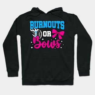 Burnouts or Bows Gender Reveal Baby Party Announcement Hoodie